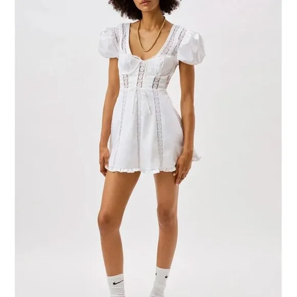 For Love &amp; Lemons White Maura Mini Dress NWOT - Size M