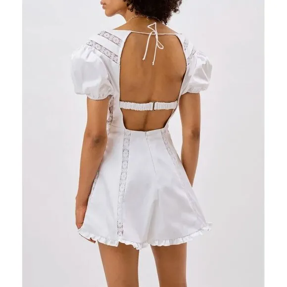 For Love &amp; Lemons White Maura Mini Dress NWOT - Size M