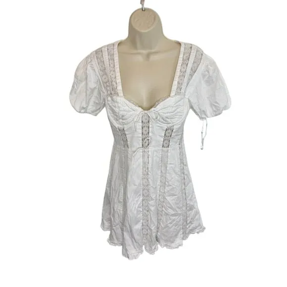 For Love &amp; Lemons White Maura Mini Dress NWOT - Size M