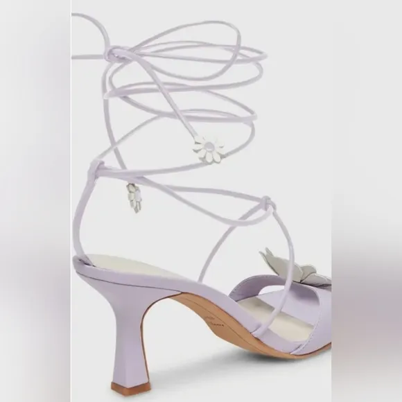 FOR LOVE AND LEMONS X DOLCE VITA Size 8.5 Daizy Purple Wrap Ankle Heels Sandals