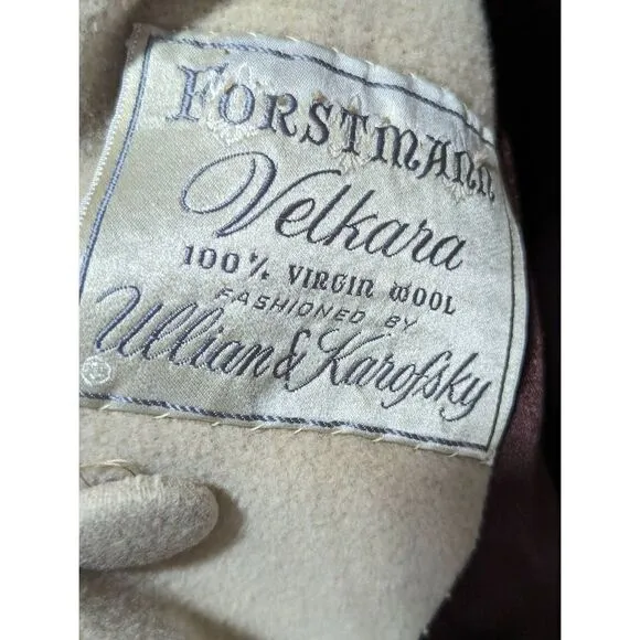 Forstman Velkara fashion by William &amp; Karofsky Vintage Wool Coat Mink Collar