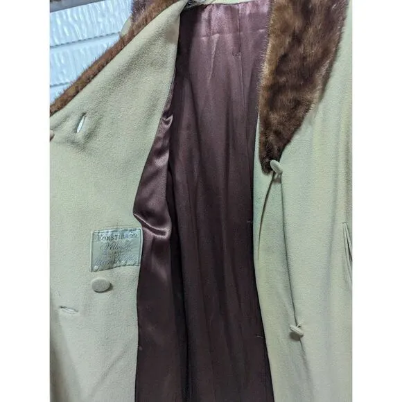 Forstman Velkara fashion by William &amp; Karofsky Vintage Wool Coat Mink Collar