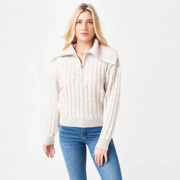 Frame Half-Zip Cable Sweater