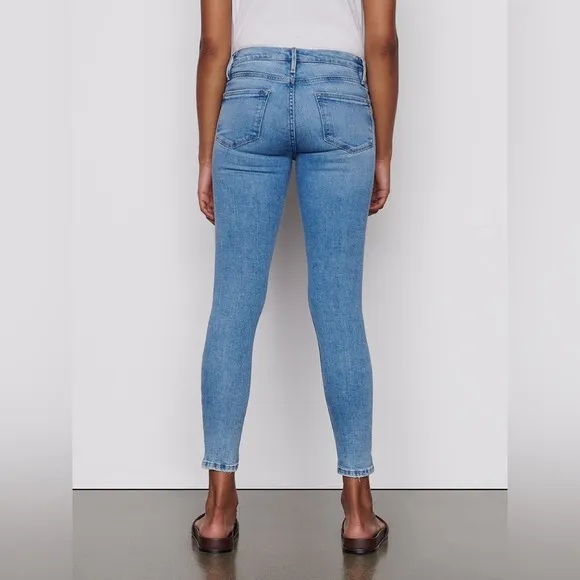Frame Jeans Le Skinny de Jeanne Degradable in Handcrafted Destruct 30