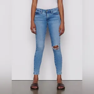 Frame Jeans Le Skinny de Jeanne Degradable in Handcrafted Destruct 30