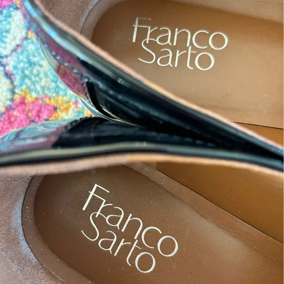 Franco Sarto | Women’s black Carolynn faux patent leather tassel toe loafers 8.5