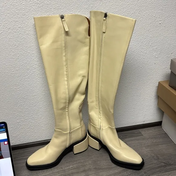 Franco Sarto Womens Dorica Leather Over-The-Knee Boots