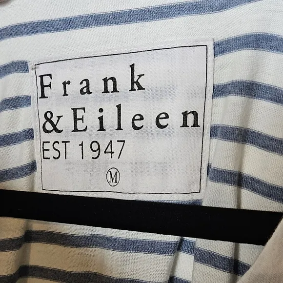 Frank &amp; Eileen Easy Luxe Striped Tank Midi Dress White Blue Summer Medium