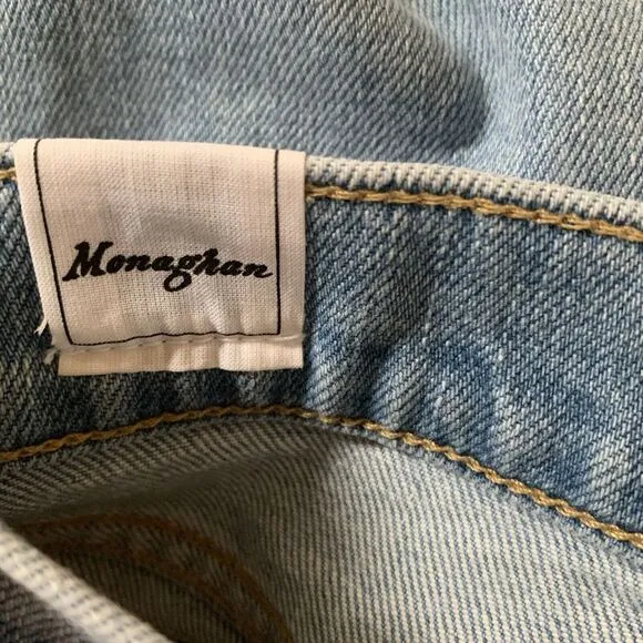 Frank &amp; Eileen The Monaghan Ripped Raw Hem Crop Straight Leg Mom Jeans 1987 Wash