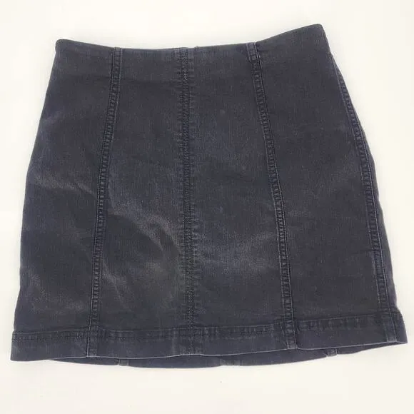 Free People Black Denim Mini Skirt Women's Size 10