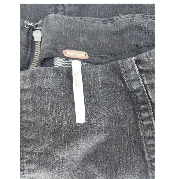 Free People Black Denim Mini Skirt Women's Size 10