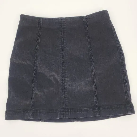 Free People Black Denim Mini Skirt Women's Size 10