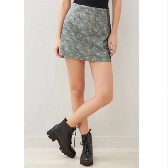 Free People FP One Camo Reversible Sequin Cocktail Mini Skirt Size 4