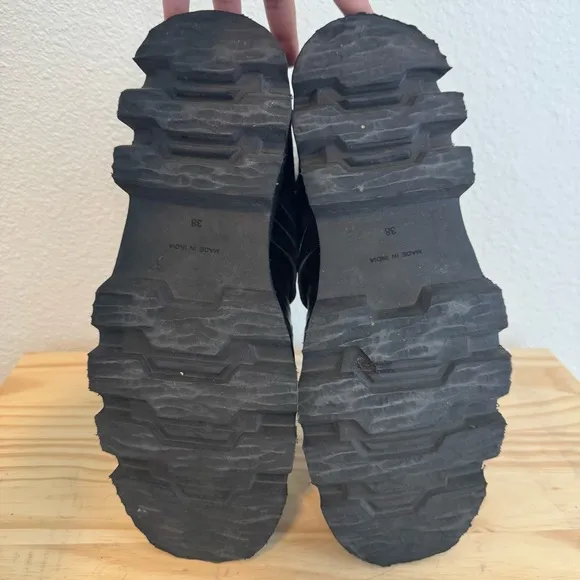 Free People Hydra Huarache Lug Boots in Black EU 38 / US 8