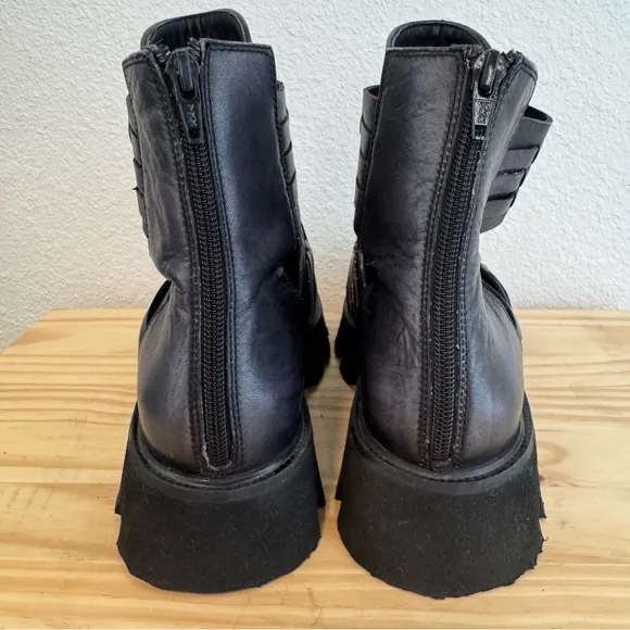 Free People Hydra Huarache Lug Boots in Black EU 38 / US 8