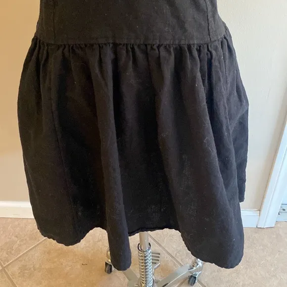 Free People linen blend beautiful ruffled back tie mini boho dress.