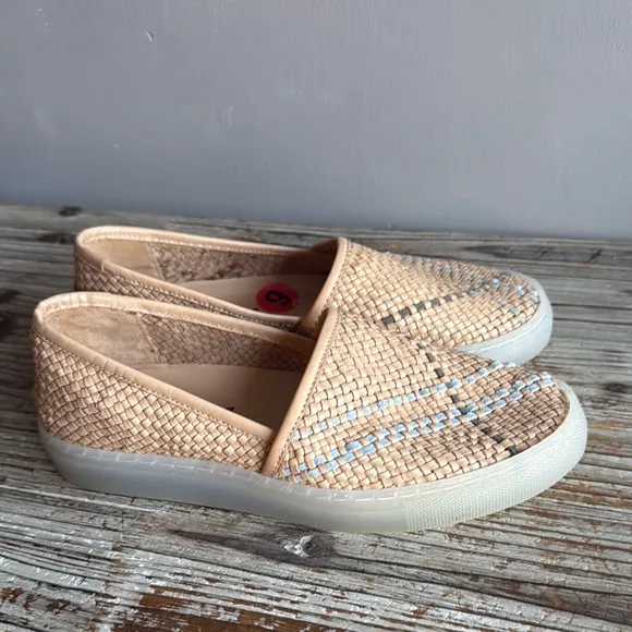 Free people Santorini Tan Woven Slip-On Shoes size 37