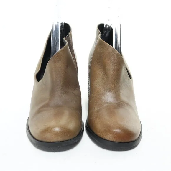 Free People Terrah Ankle Bootie Block Heel Cut Out Women EU 38 US7.5 Brown/Black