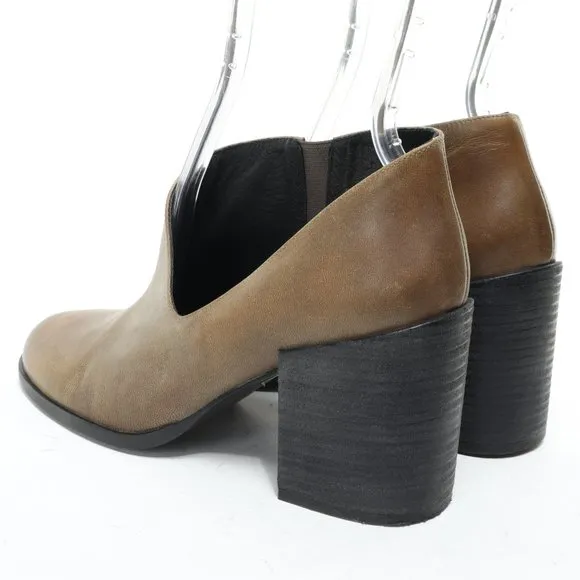 Free People Terrah Ankle Bootie Block Heel Cut Out Women EU 38 US7.5 Brown/Black