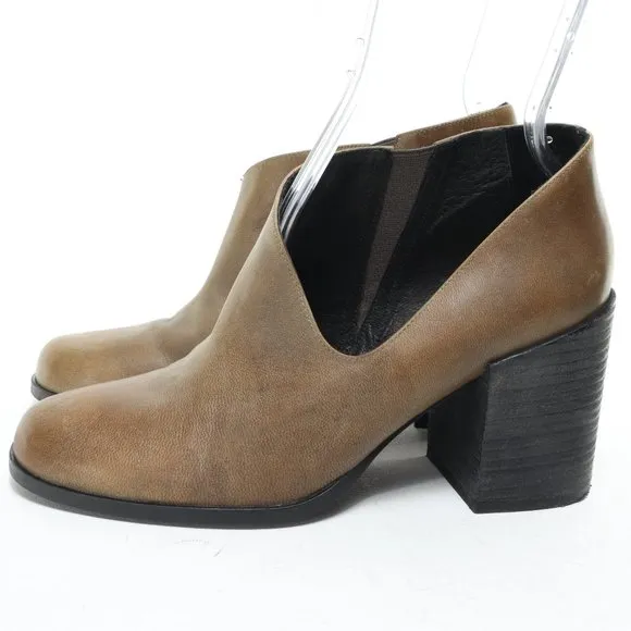 Free People Terrah Ankle Bootie Block Heel Cut Out Women EU 38 US7.5 Brown/Black