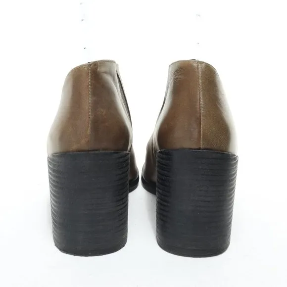 Free People Terrah Ankle Bootie Block Heel Cut Out Women EU 38 US7.5 Brown/Black