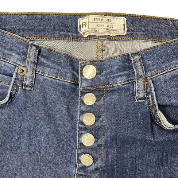 Free People Women's Distressed Blue Jeans