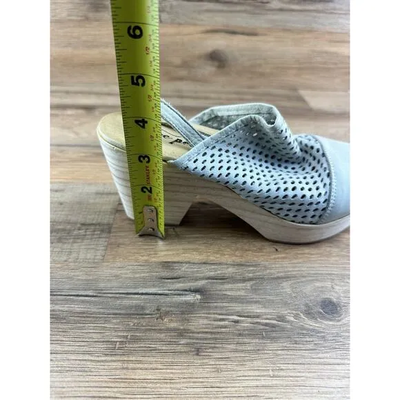 FREE PEOPLE Womens Leather Clogs Logan 37 6.5 Slingback Heels Spain Made…