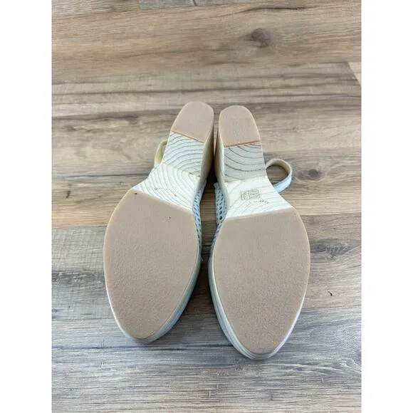 FREE PEOPLE Womens Leather Clogs Logan 37 6.5 Slingback Heels Spain Made…