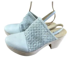 FREE PEOPLE Womens Leather Clogs Logan 37 6.5 Slingback Heels Spain Made…