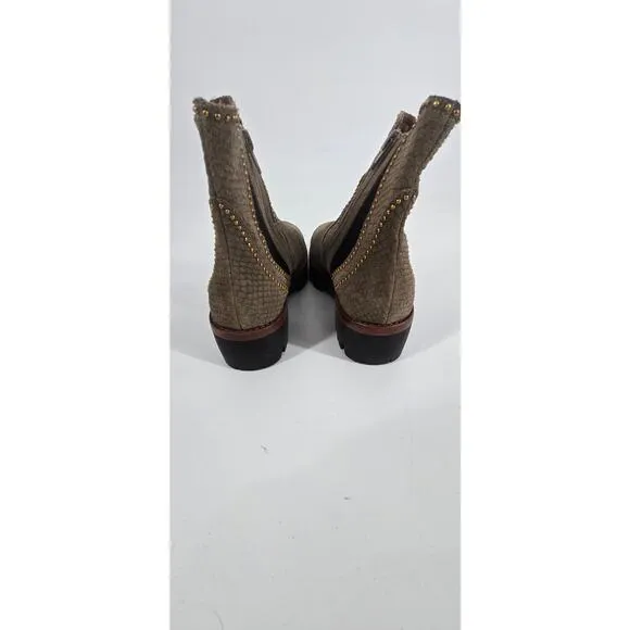 Free People x Jeffrey Campbell Studded City Vibes Ankle Boot Sz 7 Brown Bohemian
