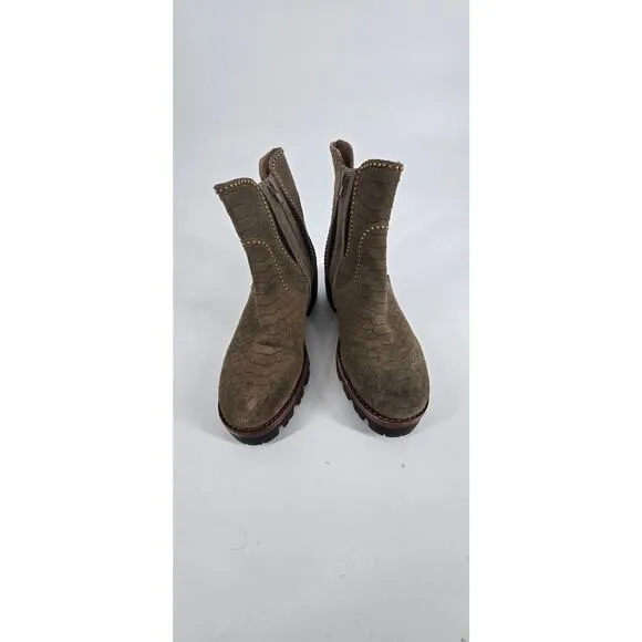 Free People x Jeffrey Campbell Studded City Vibes Ankle Boot Sz 7 Brown Bohemian