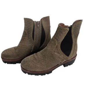 Free People x Jeffrey Campbell Studded City Vibes Ankle Boot Sz 7 Brown Bohemian