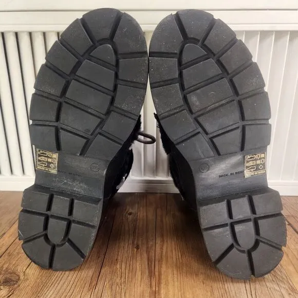 Free People Polar Queen Faux Fur Boots Women Sz 9 EU 39.5 Black Designer Fashion