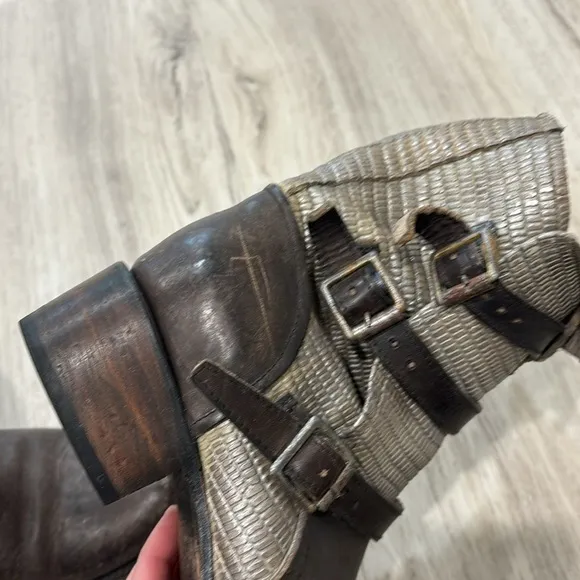 Freebird Apex Moto boots brown leather size 7 flawed
