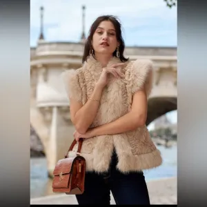 FROM PARIS FRANCE BEAUTIFUL FAUX FUR VEST JACKET