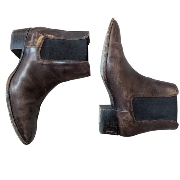 Frye Dara Leather Chelsea Ankle Boots Chocolate Brown size 11 Classic