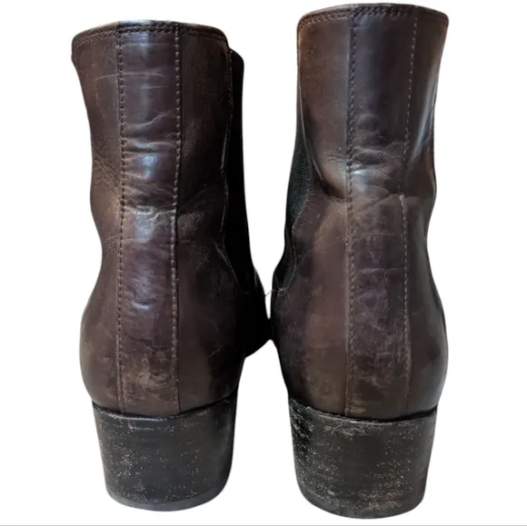 Frye Dara Leather Chelsea Ankle Boots Chocolate Brown size 11 Classic