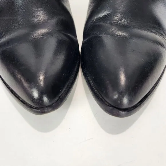 Frye Jennifer Heeled Western Ankle Boot Womens 6.5 Black Leather Pointed Toe
