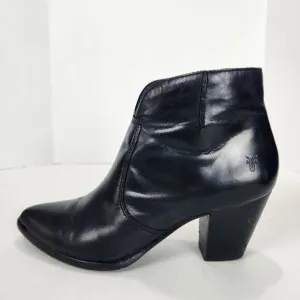 Frye Jennifer Heeled Western Ankle Boot Womens 6.5 Black Leather Pointed Toe