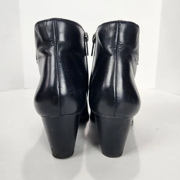 Frye Jennifer Heeled Western Ankle Boot Womens 6.5 Black Leather Pointed Toe
