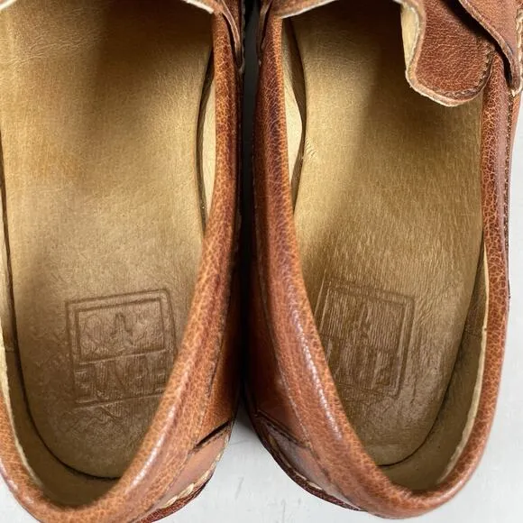 Frye Men’s Size 8 D Slip On Brown Pebbled Leather Penny Loafers Dress Shoes EUC