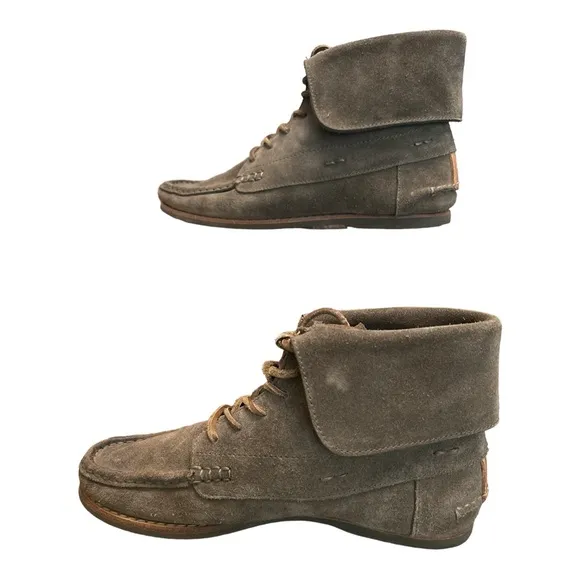 Frye Quincy Chukka Brown Suede Leather Laced BoatDeck Boots shoes Sz 7 M