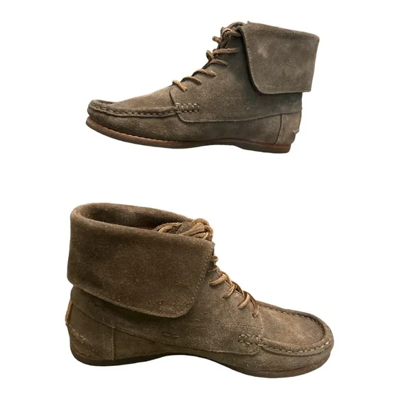 Frye Quincy Chukka Brown Suede Leather Laced BoatDeck Boots shoes Sz 7 M