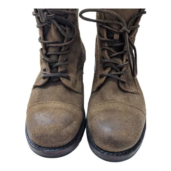 Frye Suede Leather Lace Up Boots Brown Size 11