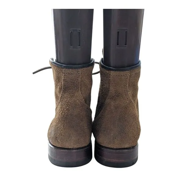 Frye Suede Leather Lace Up Boots Brown Size 11