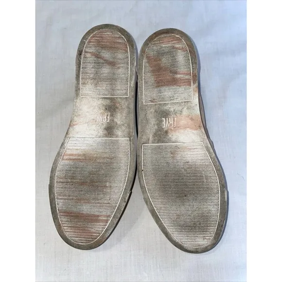Frye Women’s Casual Sneakers Size 8.5 M Pink Leather Marbled Sole Comfort Beach