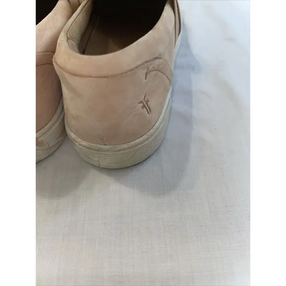 Frye Women’s Casual Sneakers Size 8.5 M Pink Leather Marbled Sole Comfort Beach