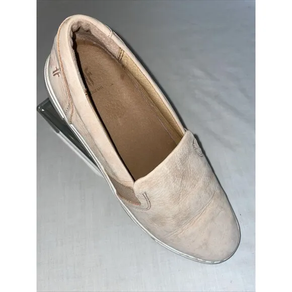 Frye Women’s Casual Sneakers Size 8.5 M Pink Leather Marbled Sole Comfort Beach
