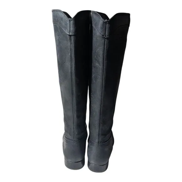 Frye Women’s Melissa 4015 Tall Black Pull On Riding Boots Size 10B Mexico Made