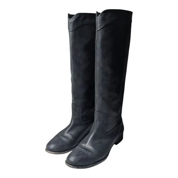 Frye Women’s Melissa 4015 Tall Black Pull On Riding Boots Size 10B Mexico Made